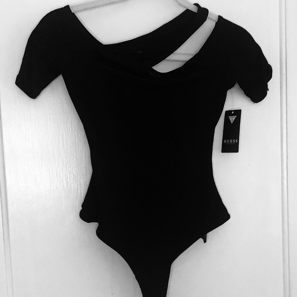 Guess NWT Short Sleeve Bodysuit XS Black